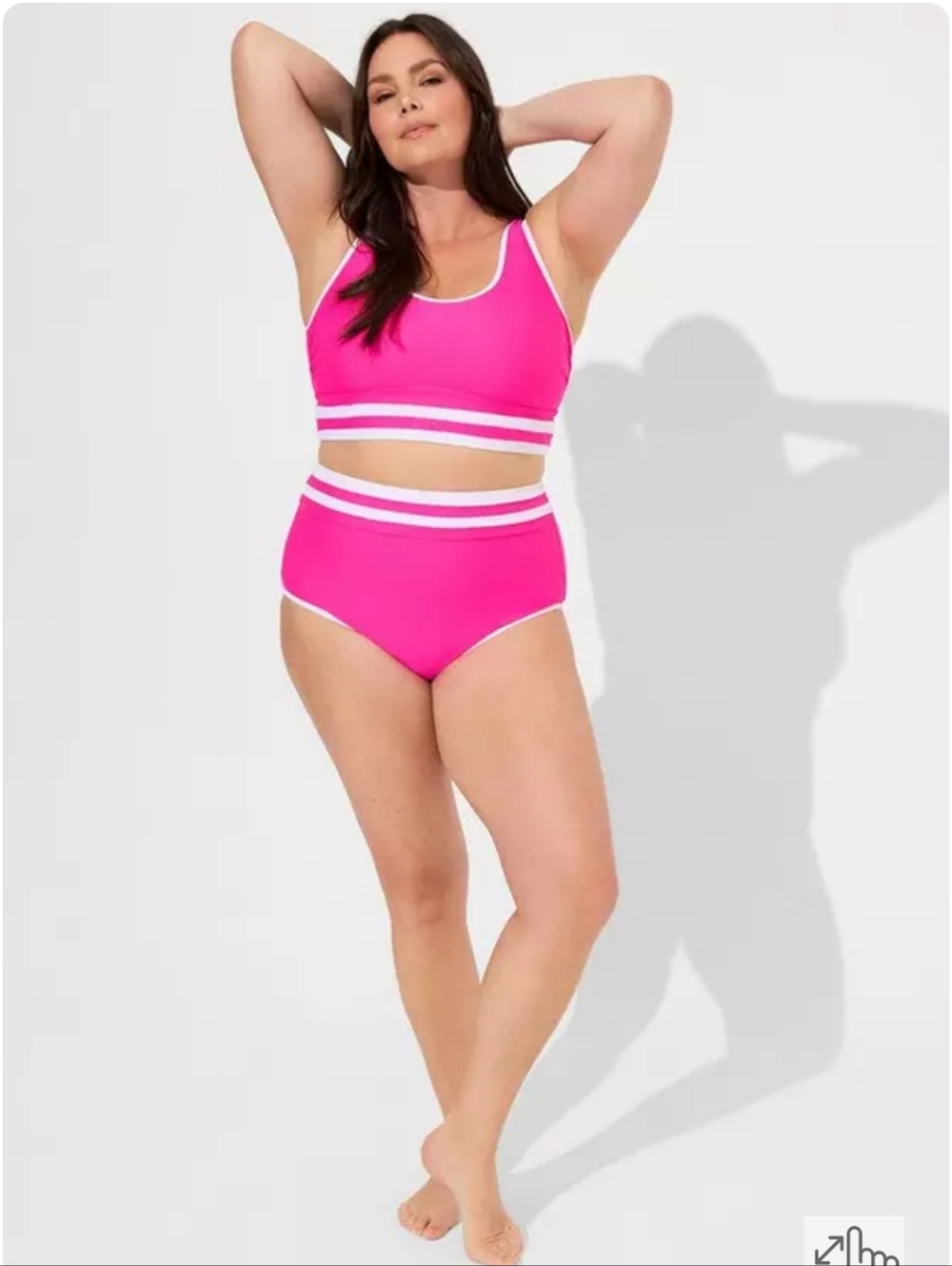 Torrid 2x 3x Pink Two-Piece High-Waist Swim Set